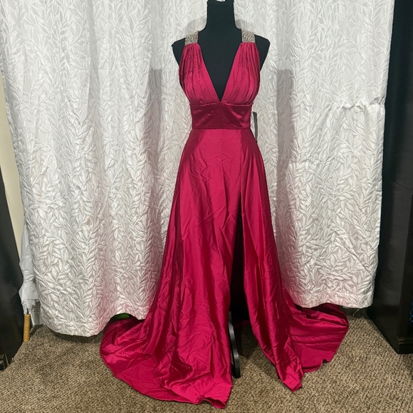 SherrI Hill Raspberry Satin Formal Dress NWT Size 2 Style 91732 size 2 nwt PROM - Picture 1 of 16